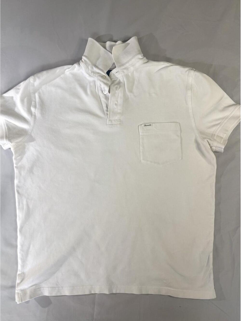 Faconnable Madison Polo Shirt Men’s Small White Short Sleeve Pocket Casual